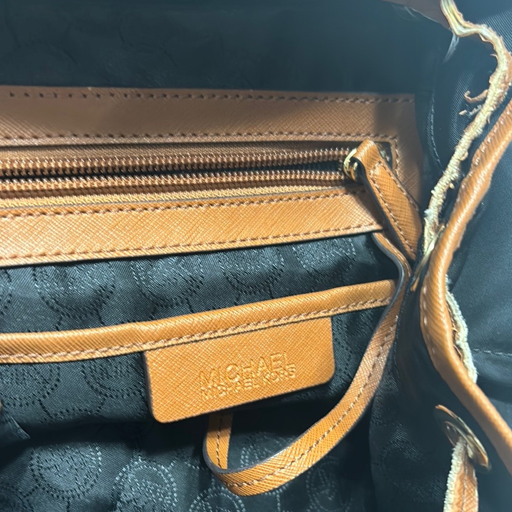 Michael Kors Black and Tan Backpack with Leather Accents - Picture 8 of 13